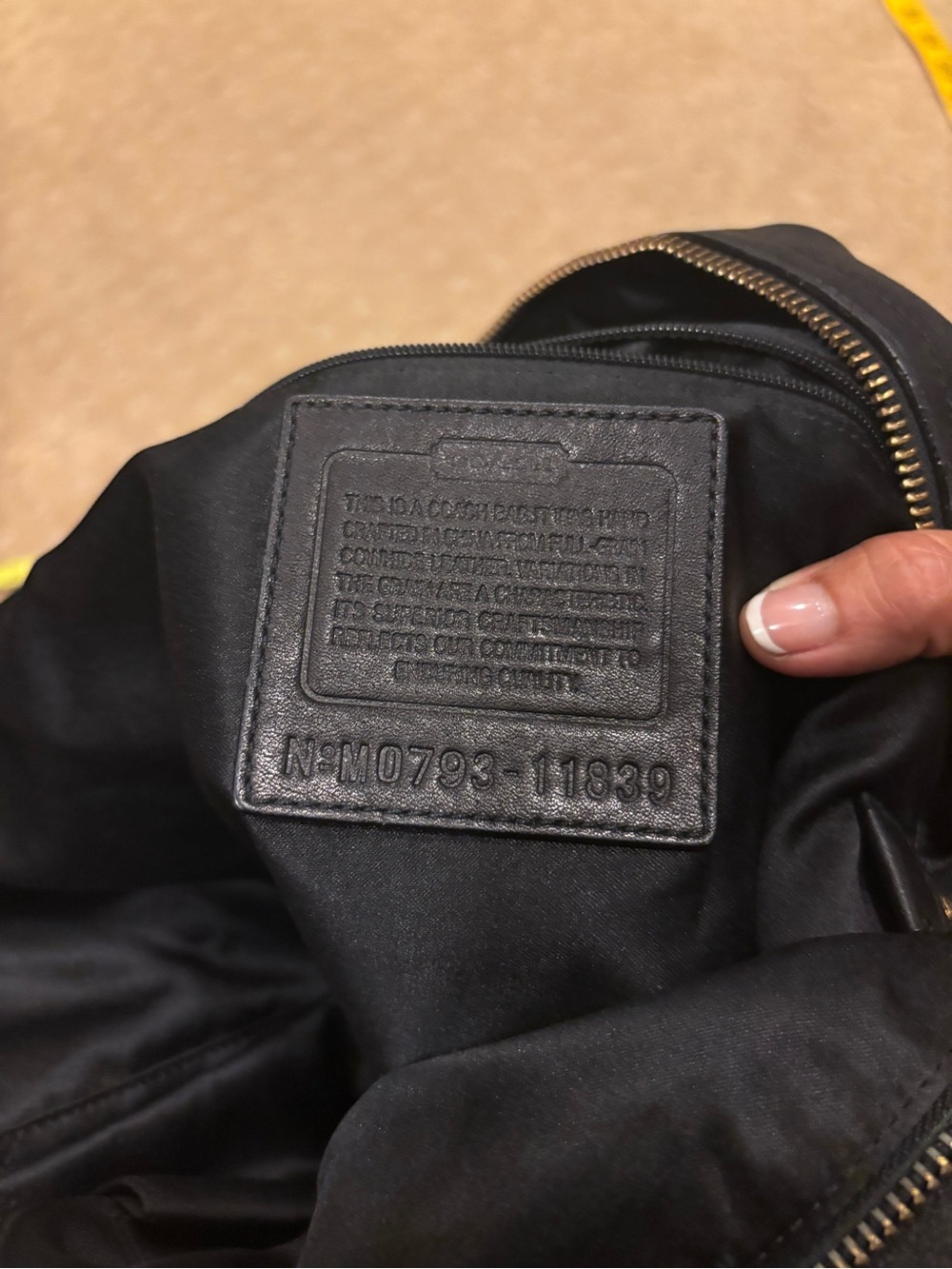 Vintage Coach Tote bag. Black leather.